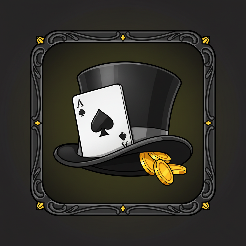 Hög hatt-symbol i Le Bandit – svart hatt med ess och är den mest värdefulla betalande symbolen