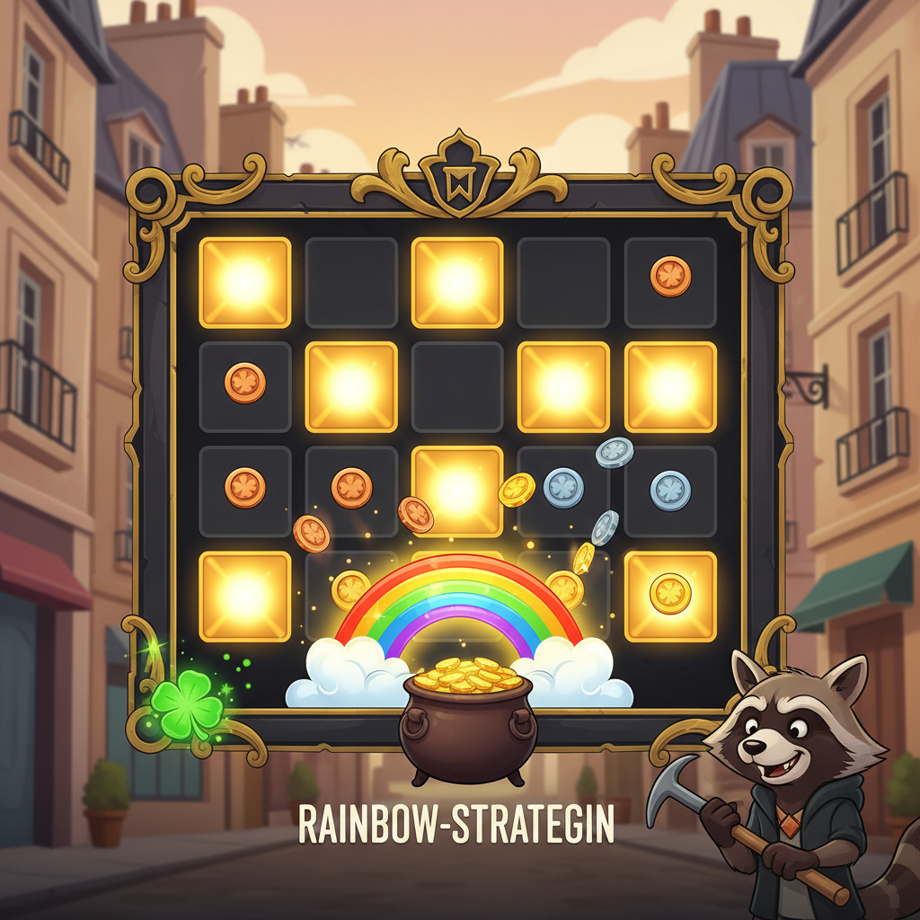 Rainbow-symbolen aktiverar Golden Squares i Le Bandit för myntutbetalningar