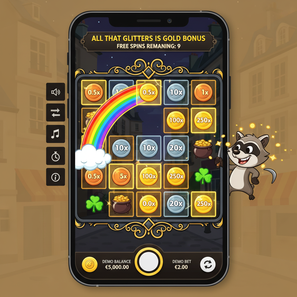 Le Bandit – bonusrunda på mobil med Golden Squares och Rainbow-aktivering